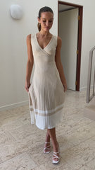 Jayde Knit Dress - Beige/White