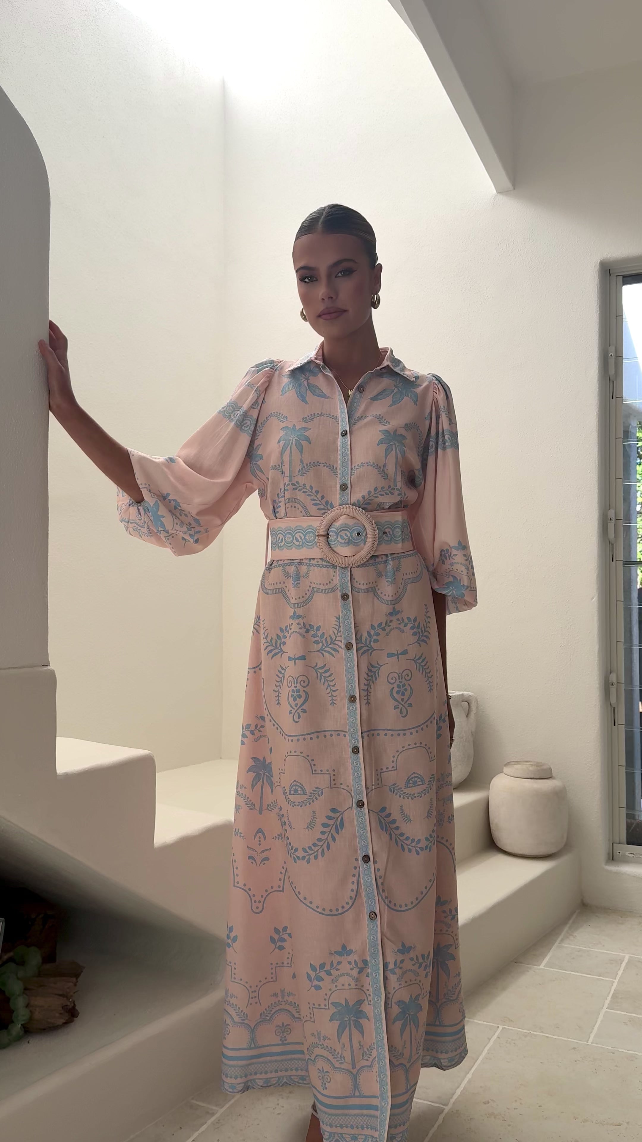 Xander Long Sleeve Maxi Dress - Blue