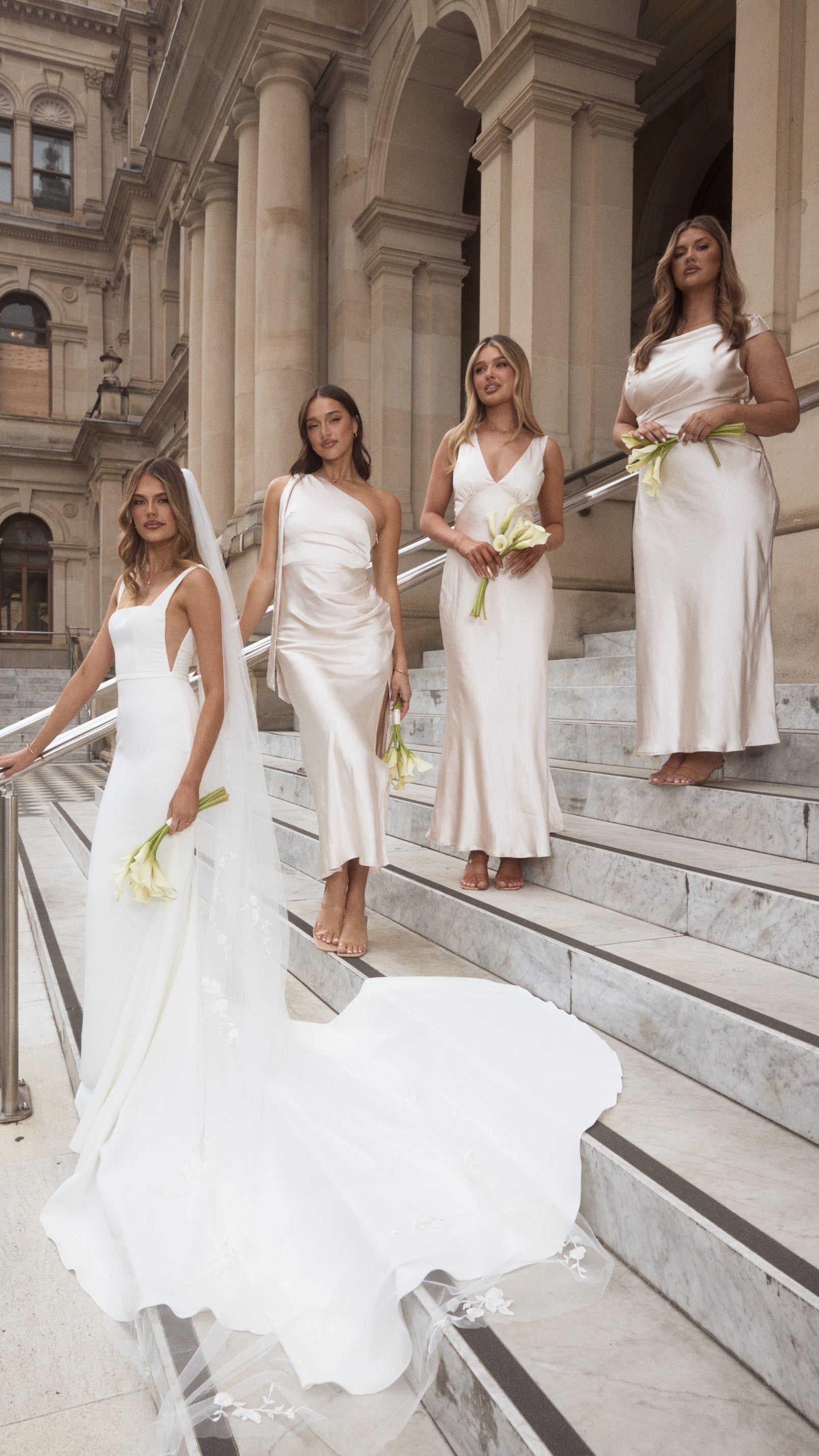 Halle One Shoulder Maxi Dress - Champagne