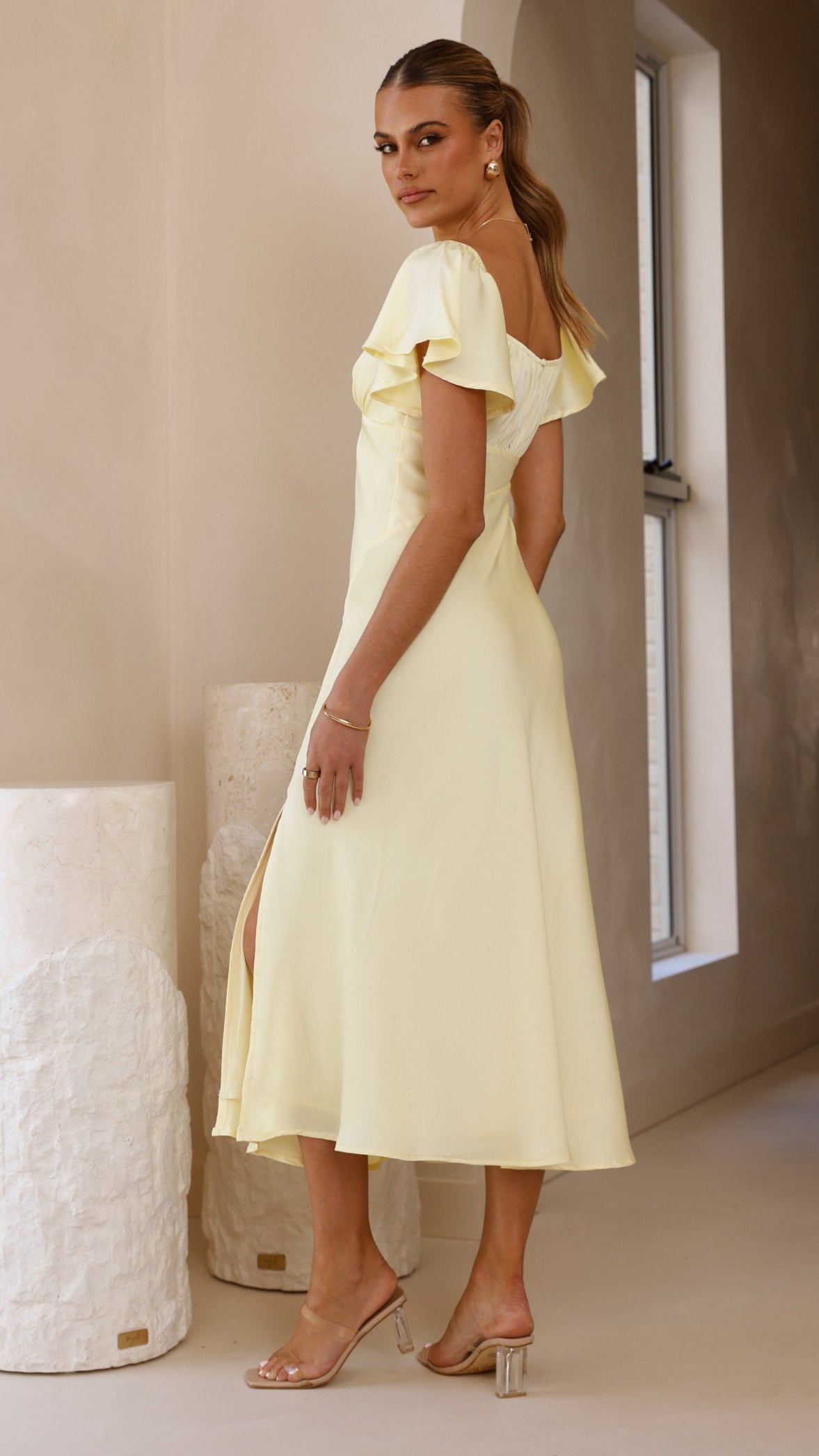 Louisa Midi Dress - Yellow