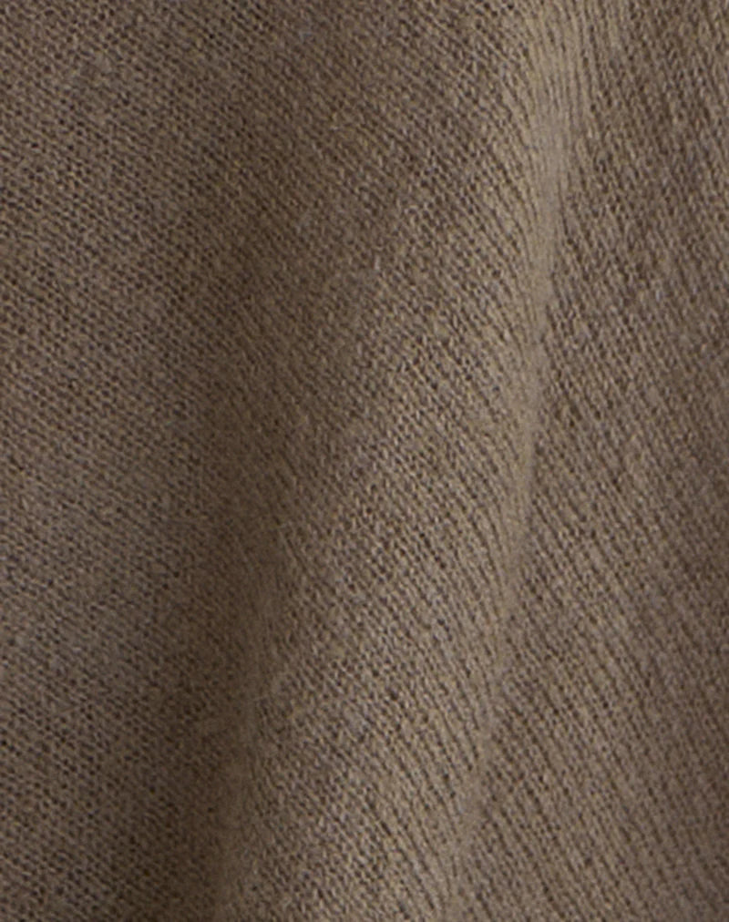 Maliha Poncho in Sheer Knit Taupe