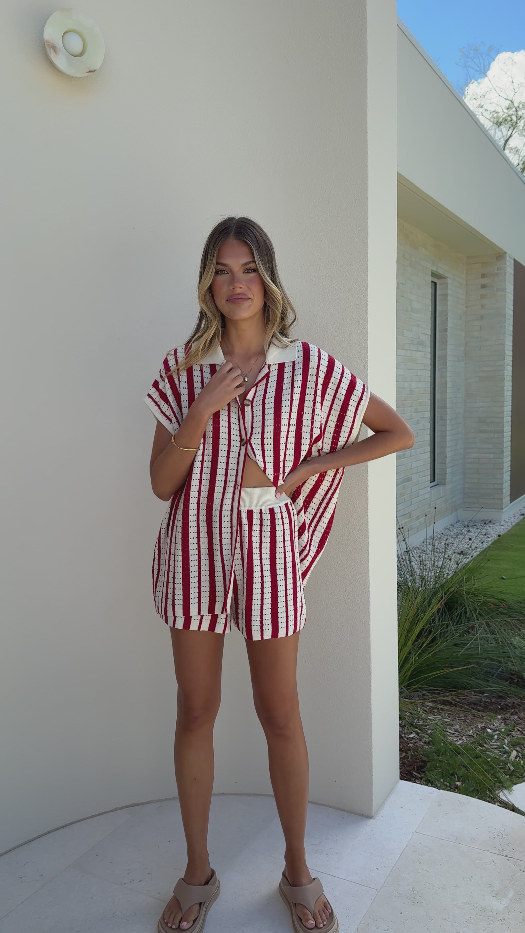 Leonie Knit Shorts - Red