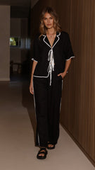 Hartley Tie Shirt - Black / White